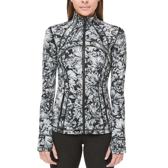 Lululemon Luxtreme Define Jacket Night Garden Ice Floral Women's 4 Black Gray - Picture 1 of 16